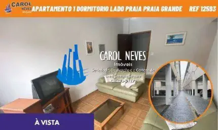 APARTAMENTO 1 DORMITORIO MOBILIADO LADO PRAIA A VISTA PRAIA GRANDE