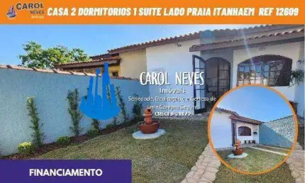 Casa 2 dormitorios 1 suite piscina lado praia financiamento itanhaem