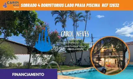 SOBRADO 4 DORMITORIOS LADO PRAIA PISCINA FINANCIAMENTO ITANHAEM