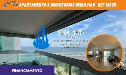 Apartamento 2 dormitorios beira mar financiamento mongagua