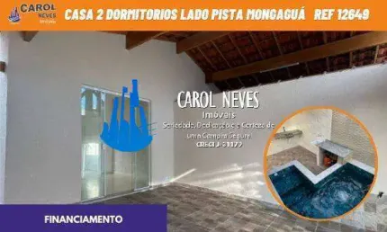 Casa 2 dormitorios piscina lado pista financiamento mongaguá