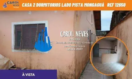 Casa 2 dormitorios oportunidade lado pista à vista mongagua