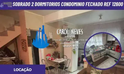 SOBRADO LOCACAO CONDOMINIO FECHADO 2 DORMITORIOS MONGAGUA