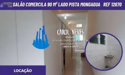 Salao comercial 90m² banheiro lado pista locacao mongagua