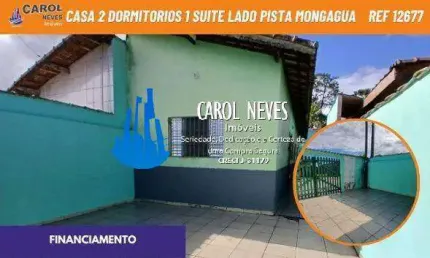 Casa geminada 2 dormitorios 1 suite lado pista financiamento mongagua