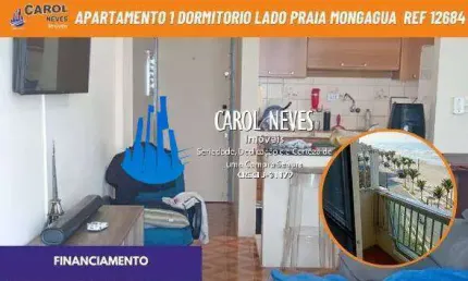 Apartamento 1 dormitorio lado praia financiamento mongagua