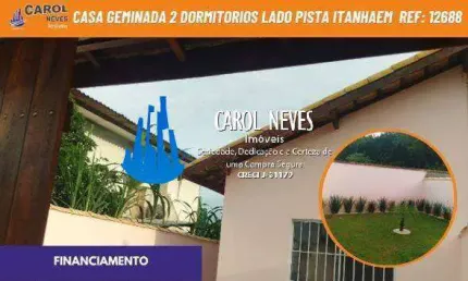 Casa terrea 2 dormitorios 1 suite lao pista financiamento itanhaem