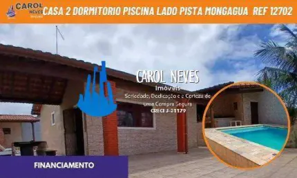 Casa 2 dormitórios piscina lado pista parcelamento direto mongaguá