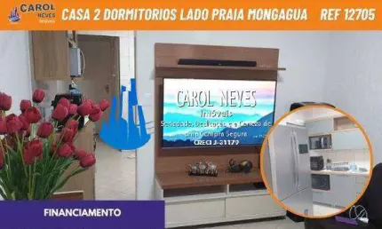 Casa terrea 2 dormitorios lado praia financiamento mongagua