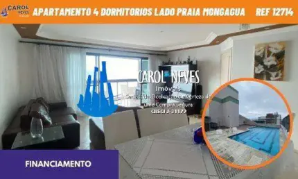 Apartamento 4 dormitorios 1 suite piscina lado praia financiamento mongagua