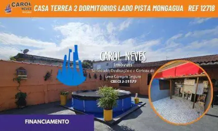Casa 2 dormitorios churrasqueira lado pista financiamento mongagua
