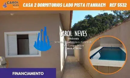 Casa nova 2 dormitórios suíte piscina financiamento bancário itanhaém