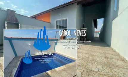 CASA NOVA 2 DORMITÓRIOS PISCINA PARCELAMENTO DIRETO TUPY ITANHAÉM