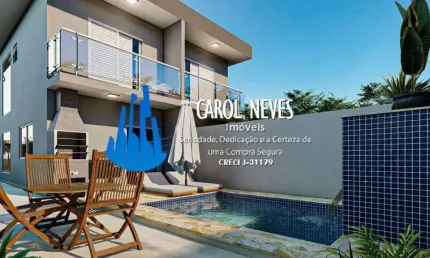 Sobrado novo 2 dormitórios suíte piscina financiamento bancário itanhaém