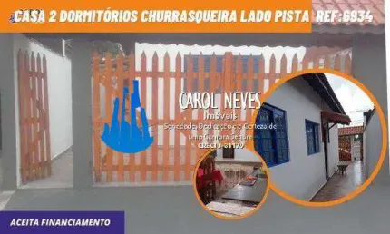CASA 2 DORMITÓRIOS CHURRASQUEIRA LADO PISTA FINANCIAMENTO MONGAGUÁ