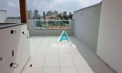 Cobertura com 2 dormitórios à venda, 86 m² - vila scarpelli - santo andré/sp
