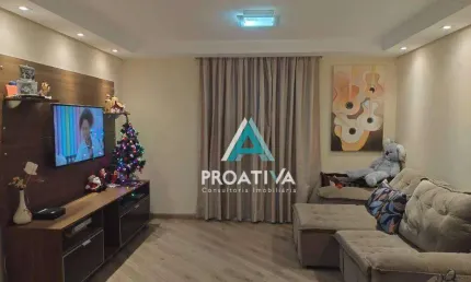Apartamento com 3 dormitórios à venda, 89 m²  - jardim - santo andré/sp