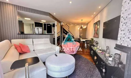 Apartamento Duplex com 1 dormitório para alugar, 104 m² por R$ 6.699,50/mês - Jardim - Santo André/SP