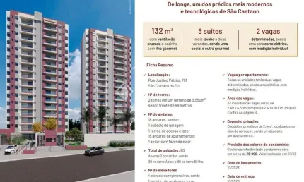 Apartamento com 3 quartos à venda na Rua Justino Paixão, 701, Jardim São Caetano, São Caetano do Sul, 132 m2 por R$ 1.594.000