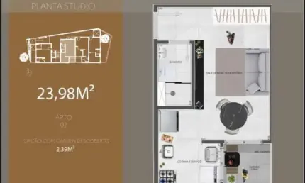 Apartamento com 1 quarto à venda na Rua Umuarama, --, Vila Prudente, São Paulo, 23 m2 por R$ 242.000