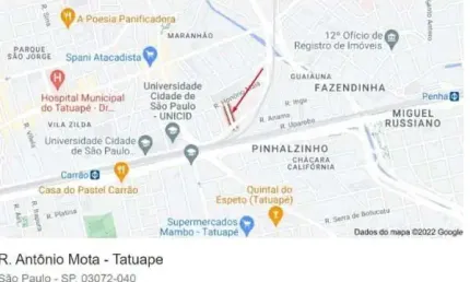 Terreno à venda na rua antônio mota, --, tatuapé, são paulo, 240 m2 por r$ 797.900
