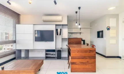 Apartamento 1 dormitório (reversível para 2) | Suíte | Semi Mobiliado