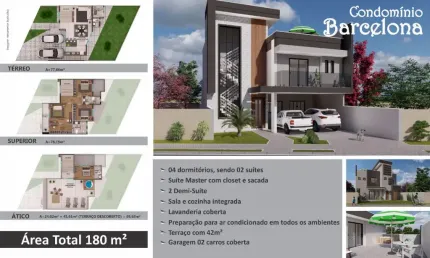 Casa em condomínio fechado com 4 quartos à venda na Rua Adão Lauro Vargas, 359, Uberaba, Curitiba