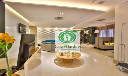 Flat no Bairro Pompeia - Santos/SP, 25m² -uma quadra da praia - à Venda