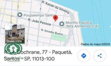 Terreno comercial à venda na Rua Doutor Cochrane, 77, Paquetá, Santos