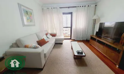 Aluga apartamento mobiliado 3 dormitorios, 2 vagas garagem, bairro pompeia - santos