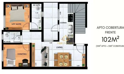 Cobertura com 2 dormitórios à venda, 102 m² por R$ 450.000,00 - Vila Linda - Santo André/SP