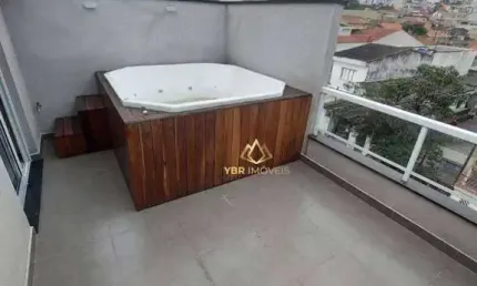 Cobertura com 3 dormitórios para alugar, 110 m² por r$ 4.000/mês - vila scarpelli - santo andré/sp