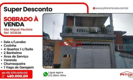 Casa com 4 quartos à venda na Rua Trevo de Santa Maria, 104, São Miguel Paulista, São Paulo