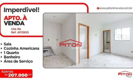 Apartamento com 1 quarto à venda na Rua Guaranésia, 104, Vila Ré, São Paulo