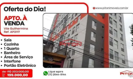 Apartamento com 1 quarto à venda na Rua Doutor Fábio Montenegro, 163, Vila Guilhermina, São Paulo