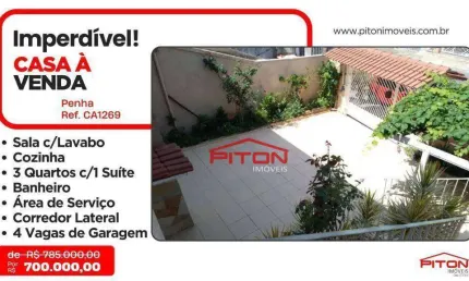 Casa com 3 quartos à venda na Rua Coronel Meireles, 1318, Penha, São Paulo
