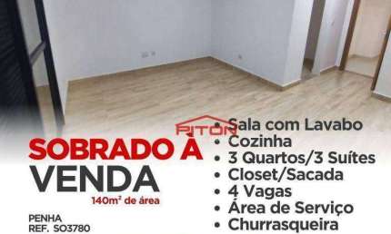 Casa com 3 quartos à venda na Rua São Demétrio, 215, Penha, São Paulo
