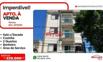 Apartamento com 2 quartos à venda na Rua Guilherme Rudge, 45, Penha, São Paulo