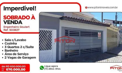 Casa com 3 quartos à venda na Avenida Alfredo Ribeiro de Castro, 192, Engenheiro Goulart, São Paulo