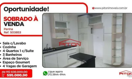 Casa com 4 quartos à venda na Travessa Augusto Mosca, 12, Penha, São Paulo