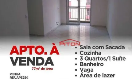 Apartamento com 3 quartos à venda na Avenida Doutor Orêncio Vidigal, 598, Penha, São Paulo