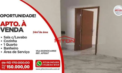 Apartamento com 1 quarto à venda na Rua Santa Teresa do Bonito, 110, Vila Buenos Aires, São Paulo