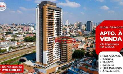 Apartamento com 1 quarto à venda na Rua Tapari, 158, Vila Esperança, São Paulo