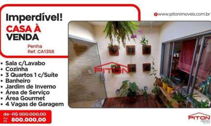 Casa com 3 quartos à venda na Rua Mateus Lourenço de Carvalho, 351, Penha, São Paulo