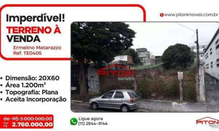 Terreno comercial à venda na Rua Martinho de Sousa, 94, Ermelino Matarazzo, São Paulo