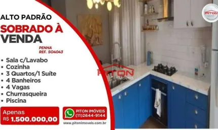 Casa com 3 quartos à venda na Rua Vera Cruz, 181, Penha, São Paulo