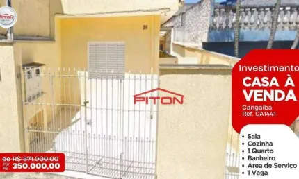 Casa com 1 dormitório à venda, 120 m² por r$ 350.000,00 - cangaíba - são paulo/sp