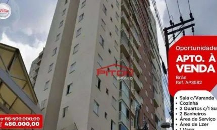 Apartamento com 2 quartos à venda na Rua do Hipódromo, 680, Brás, São Paulo