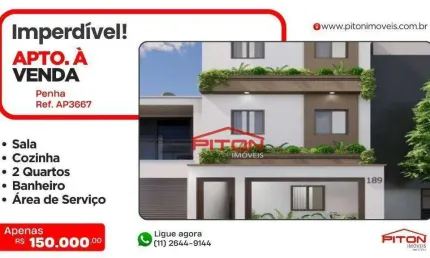 Apartamento à venda, 27 m² por R$ 140.000,00 - Penha - São Paulo/SP