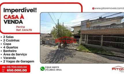 Casa com 4 quartos à venda na Rua Valdemar, 97, Penha, São Paulo